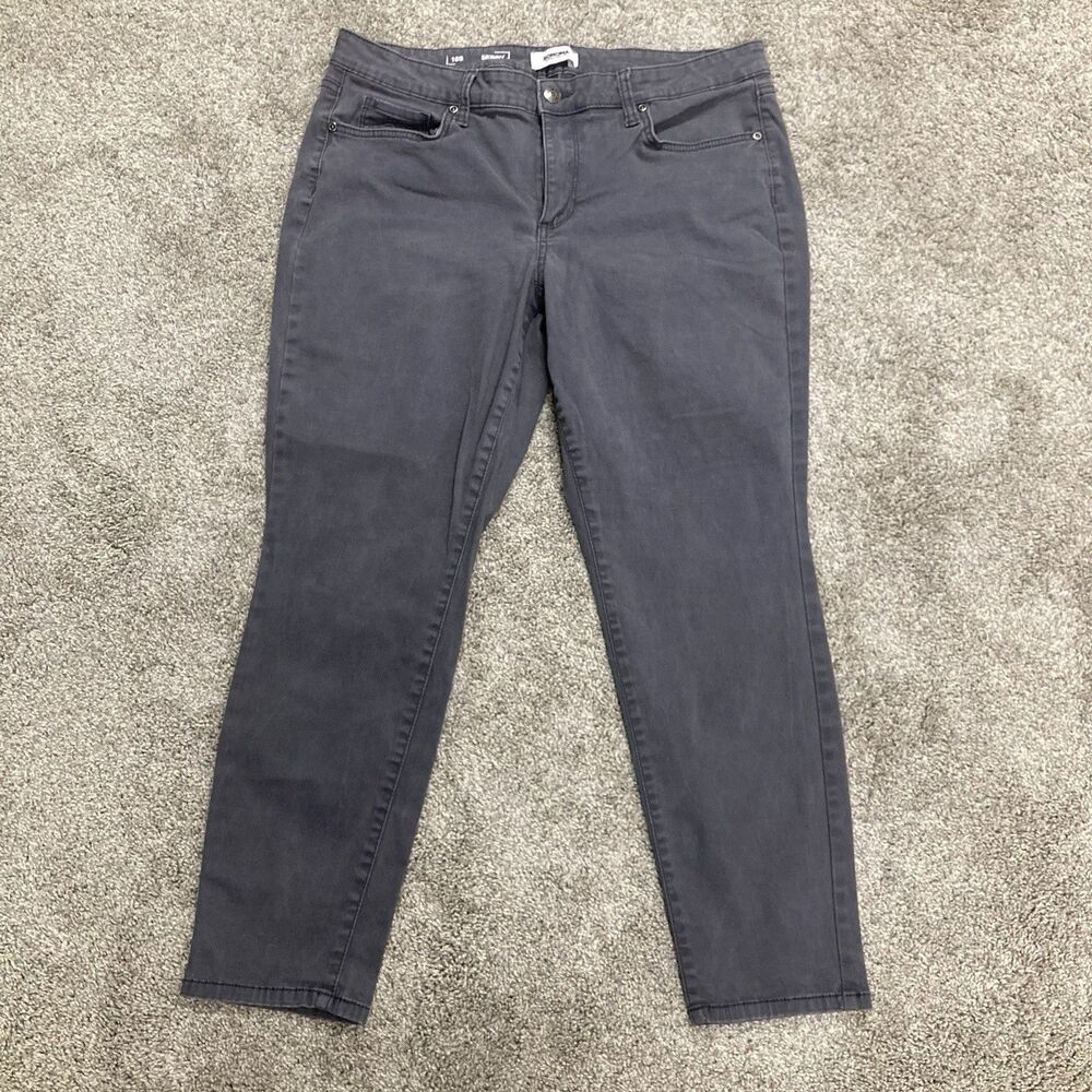 Sonoma Goods For Life Skinny Jeans Womens Sz 16 Short Dark Gray 5 Pocket Stretch